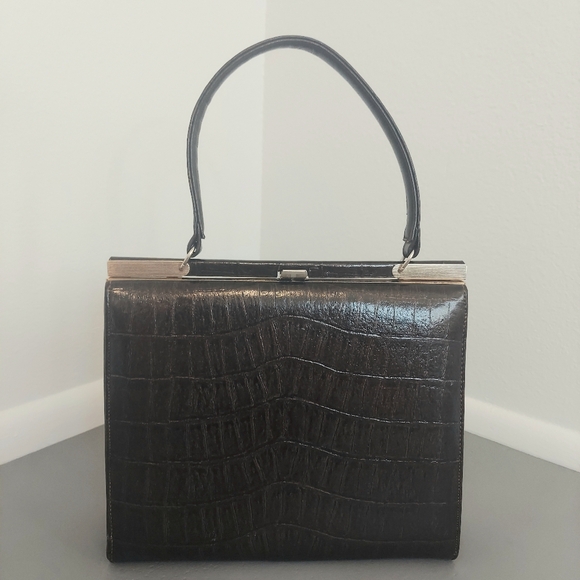 Source Unknown Handbags - Vintage Brown Crocodile-Embossed Purse